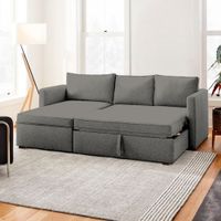 Sofá Cama Multifuncional Kozani 4 cuerpos - Gris Oscuro