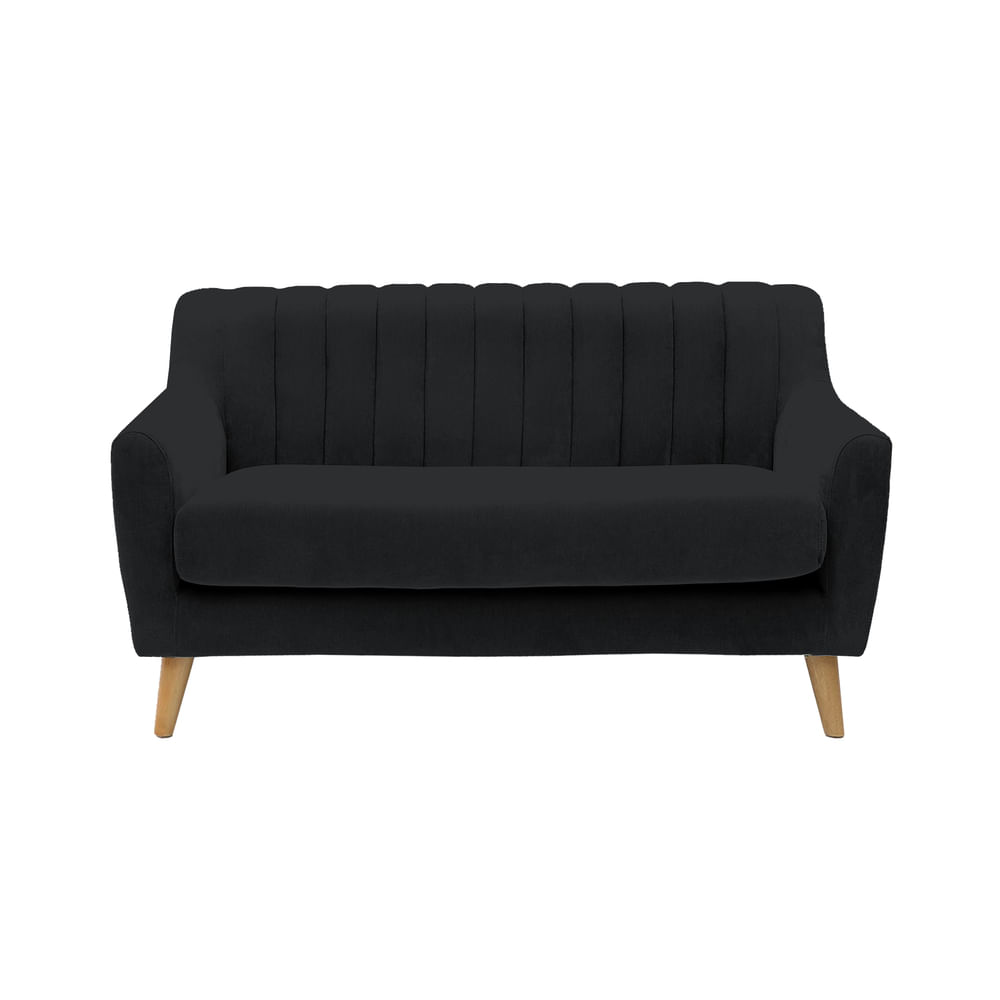 Sofá Vintage Louth Cong 3 Cuerpos - Negro