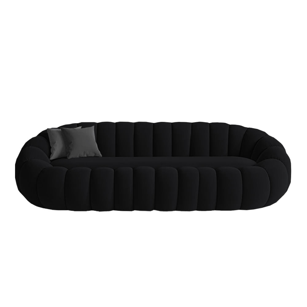 Sofá Aura Cozy 3 Cuerpos - Negro