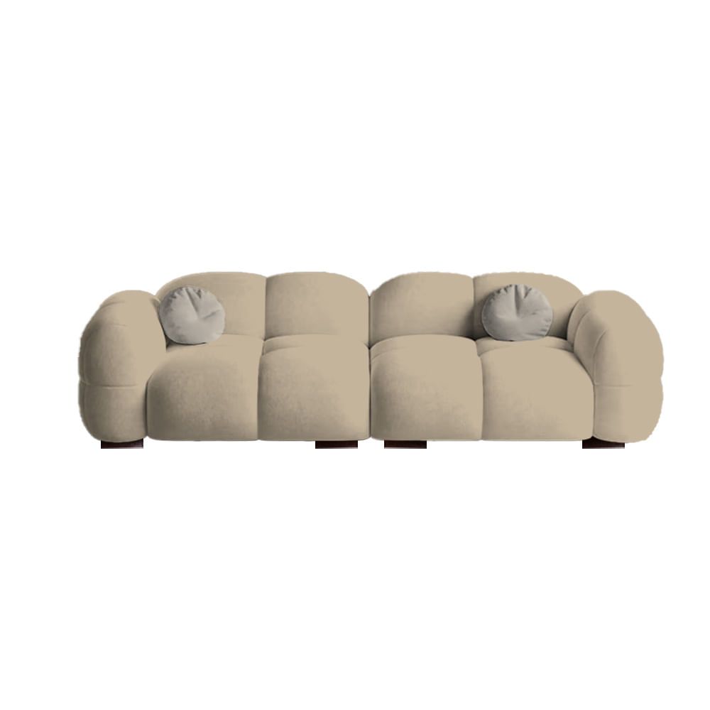 Sofá Moderno Nube 4 Cuerpos - Beige Claro