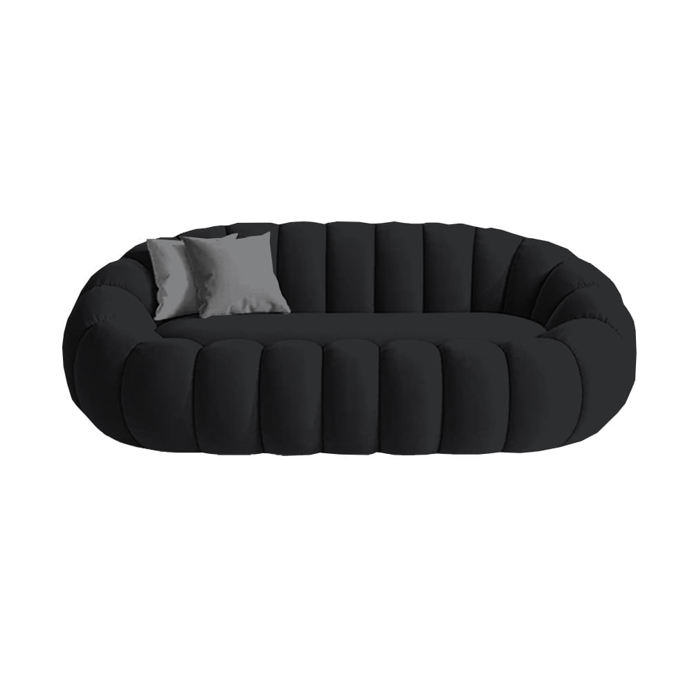 Sofá Aura Cozy 2 Cuerpos - Negro