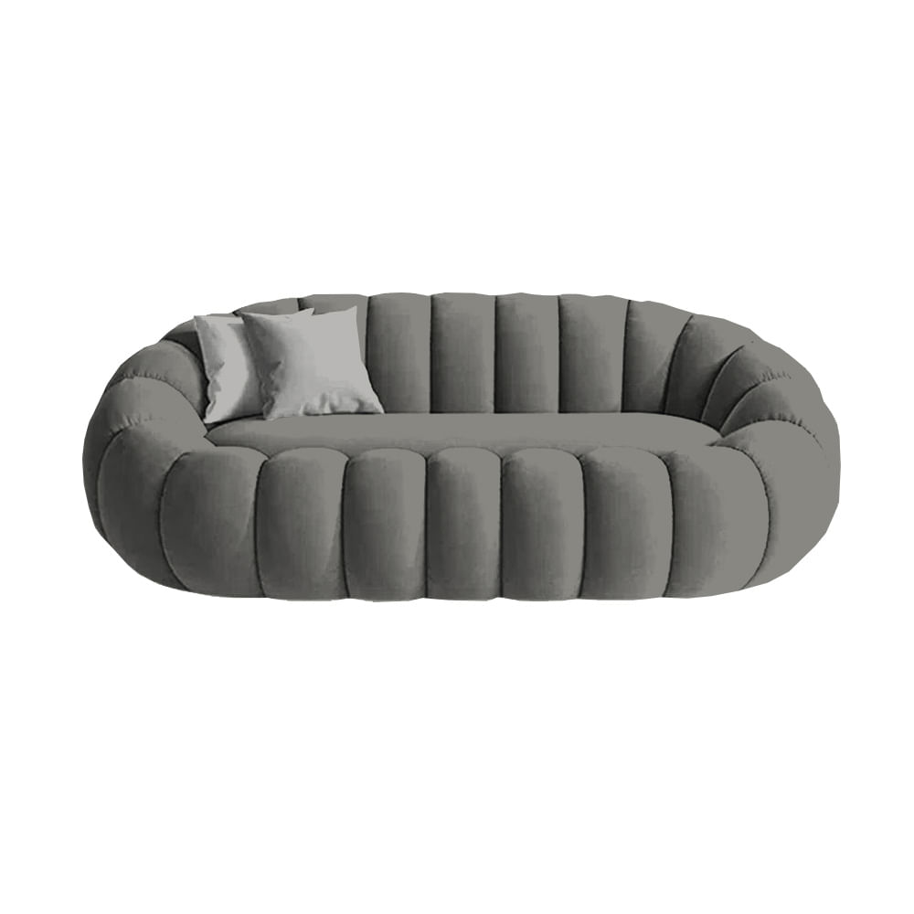 Sofá Aura Cozy 2 Cuerpos - Gris Oscuro