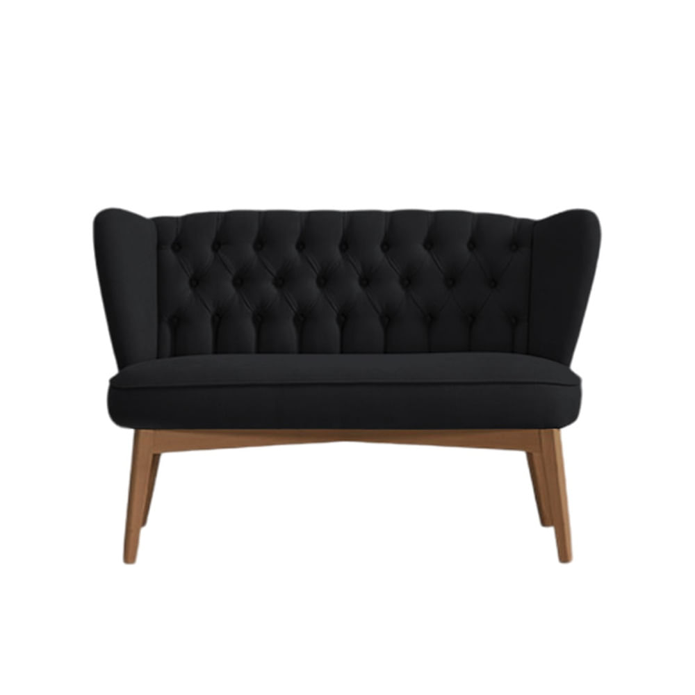 Sofá Chester Pearl 2 Cuerpos - Negro