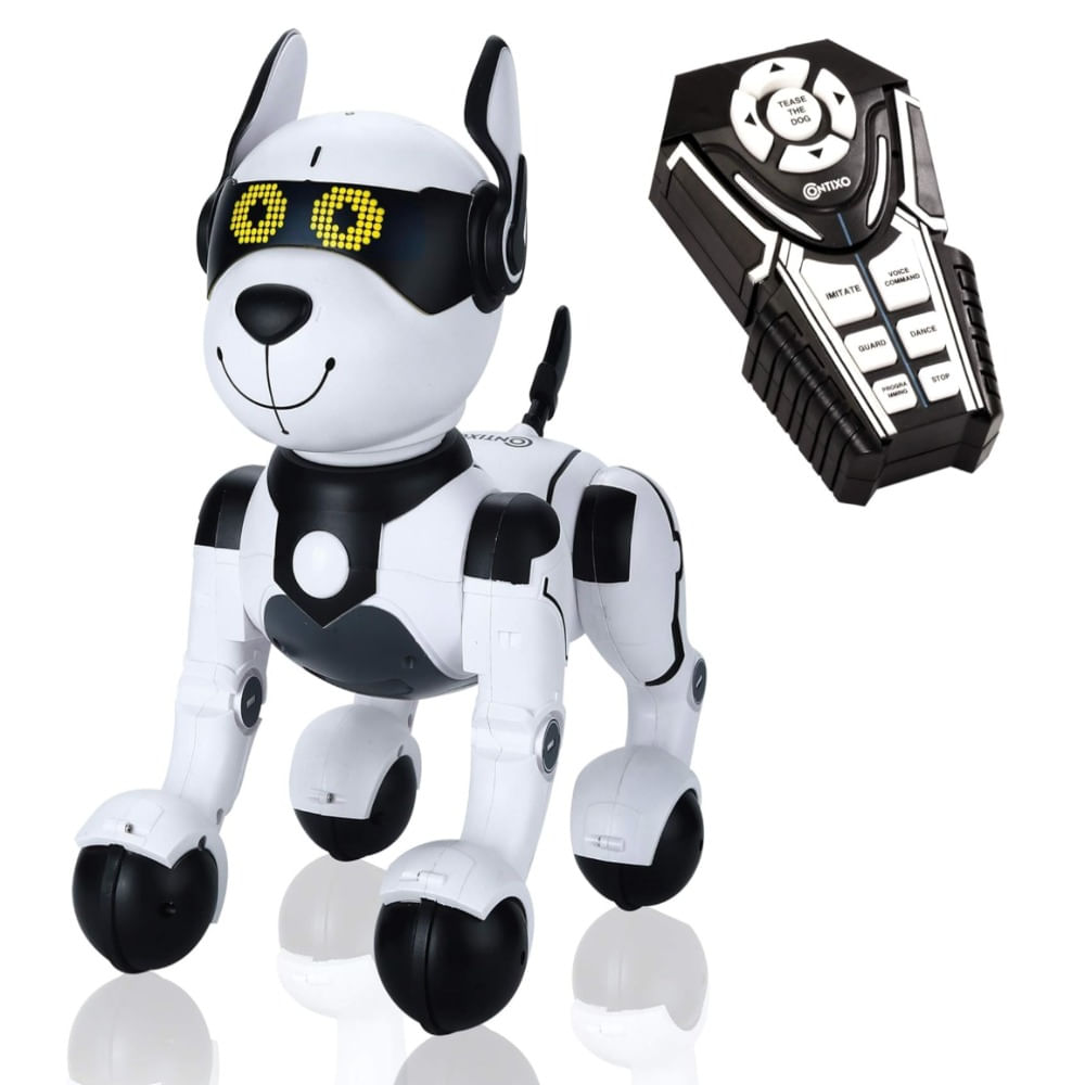 Cachorro Robot Contixo R4 blanco con control remoto