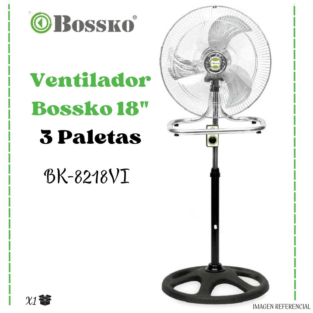 Ventilador Bossko 3 Aspas 3 en 1 De 18? 200 Watts BK-8218VI – PLATEADO
