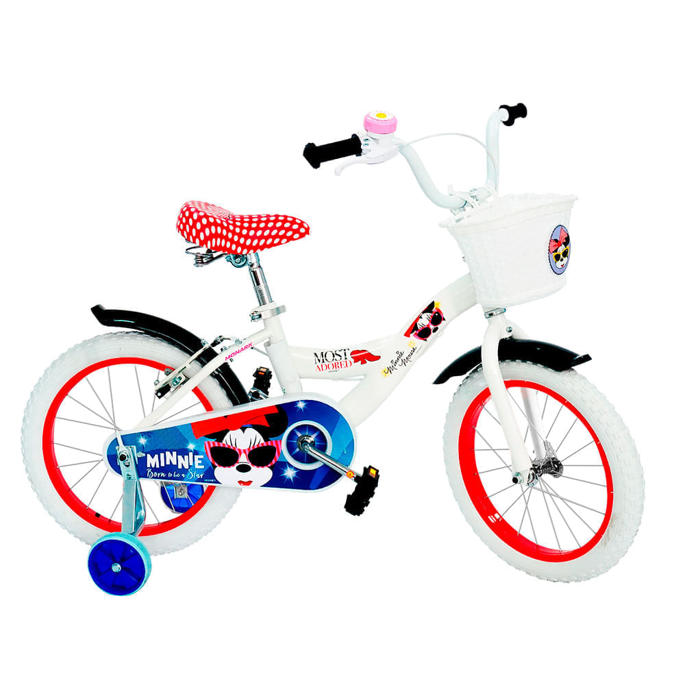 Bicicleta Monark Para Niño Mkp Aro 16 Minnie Iconic Blanco