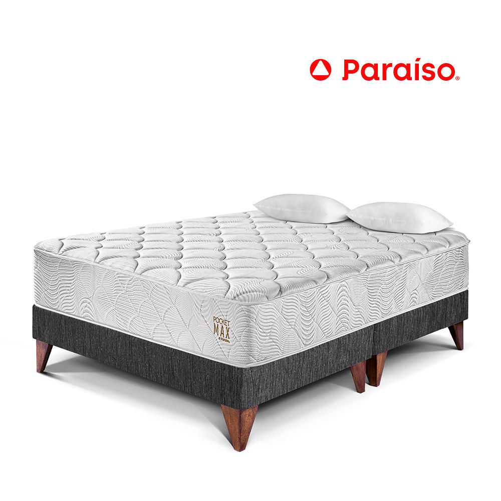 Cama Europea Pocket Max Queen Charcoal