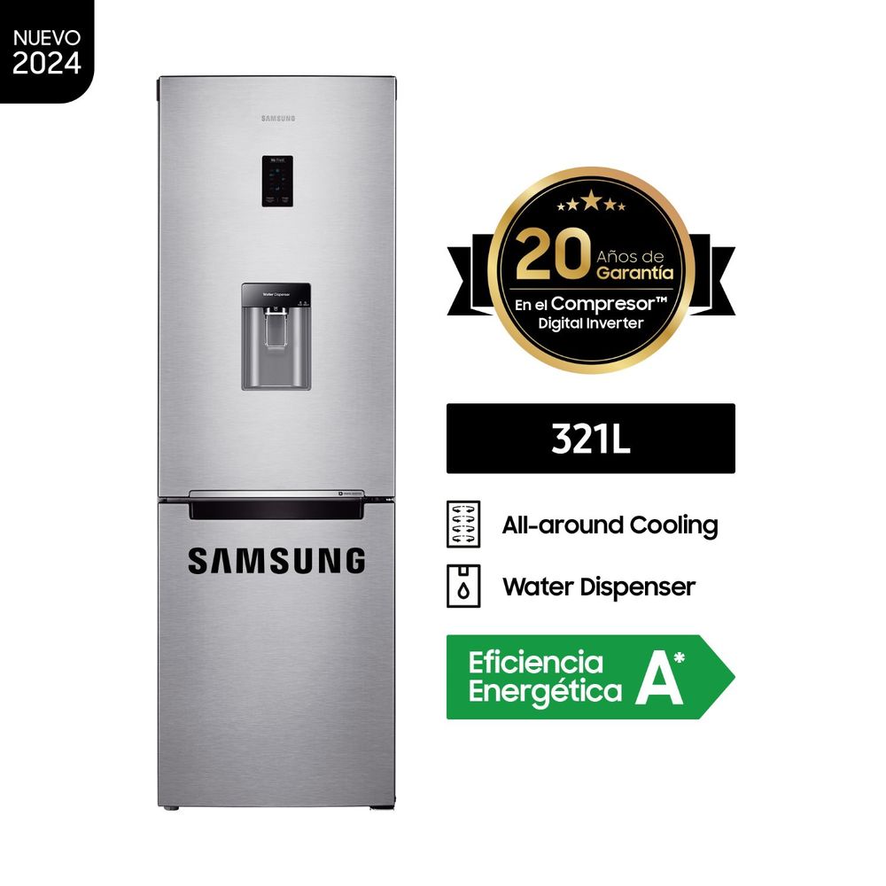Refrigeradora Samsung All Around Cooling 321L Plata RB33J3830SA/PE