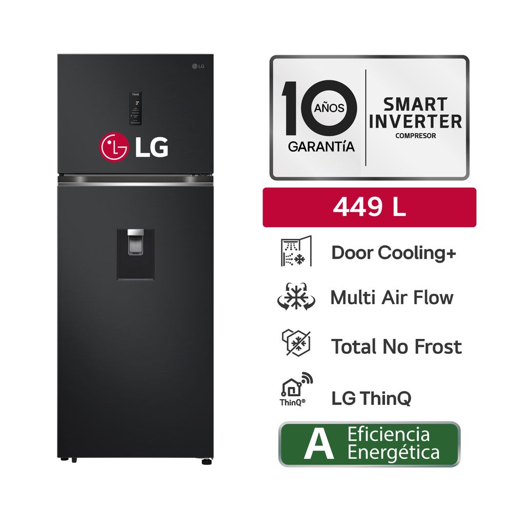 Refrigeradora LG Top Freezer VT45APMC 449L Negro