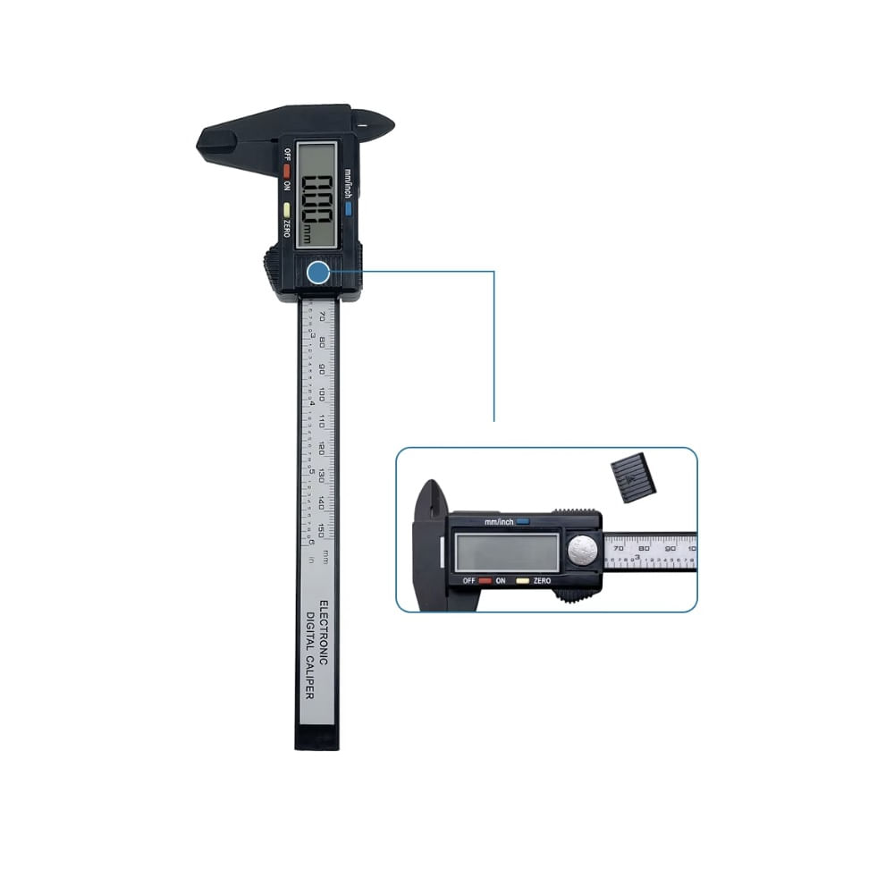 Calibrador Digital Electronico Vernier 150 mm Fibra de Carbono