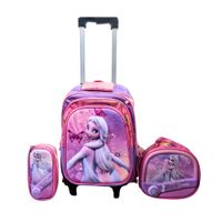 Mochila con Rueditas con Lonchera y Cartuchera para Niñas Diseño Elsa II