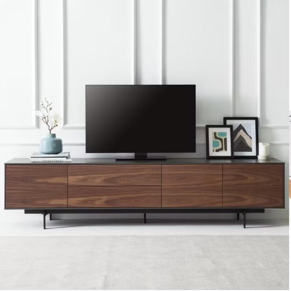 Mesa de TV Moderna Flaos Negro con Marrón R&R MUEBLES