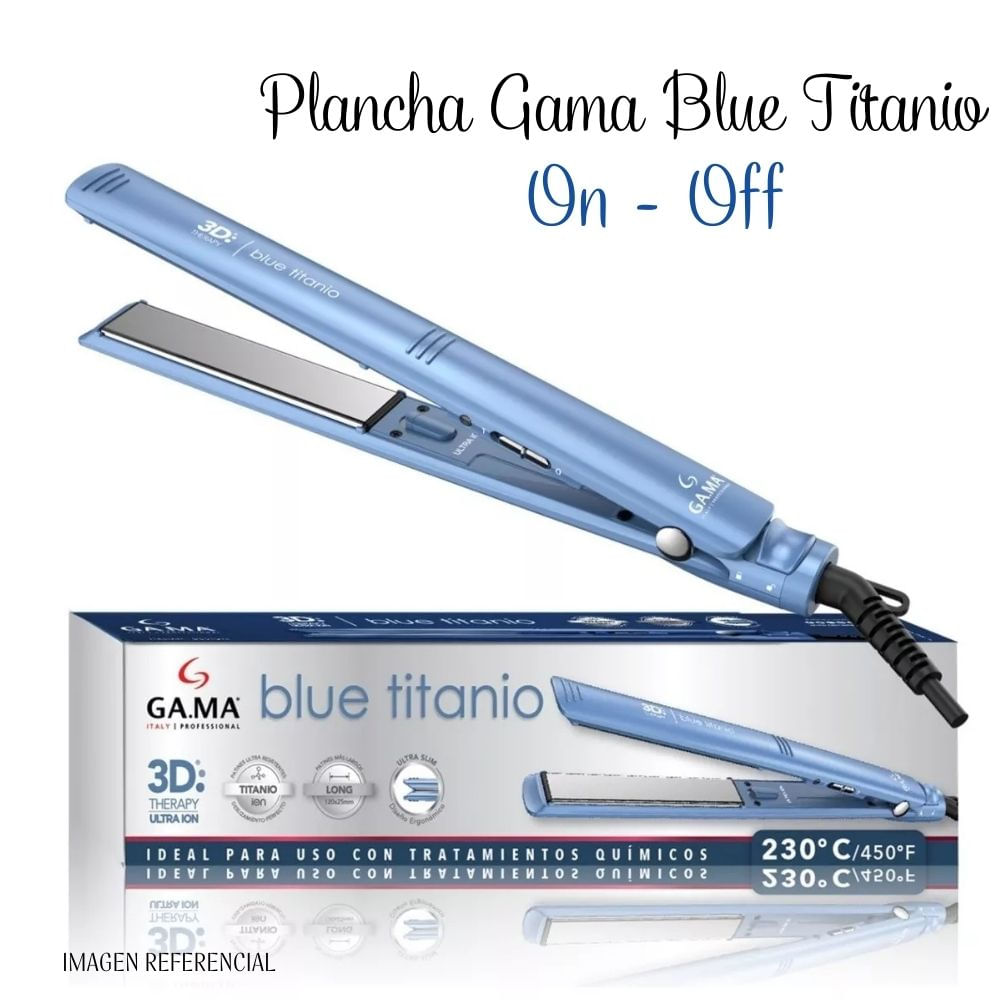 Plancha Alisadora Gama Blue Titanio 3D Therapy Ultra ion– ON/OFF