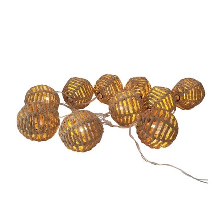 Guirnalda Solar Orange Bamboo 10 Focos Luz Cálida 2m
