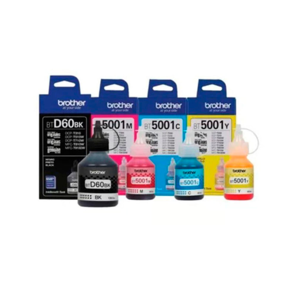 KIT de 4 Tintas Brother Btd60bk / Bt5001c / Bt5001m / Bt5001y