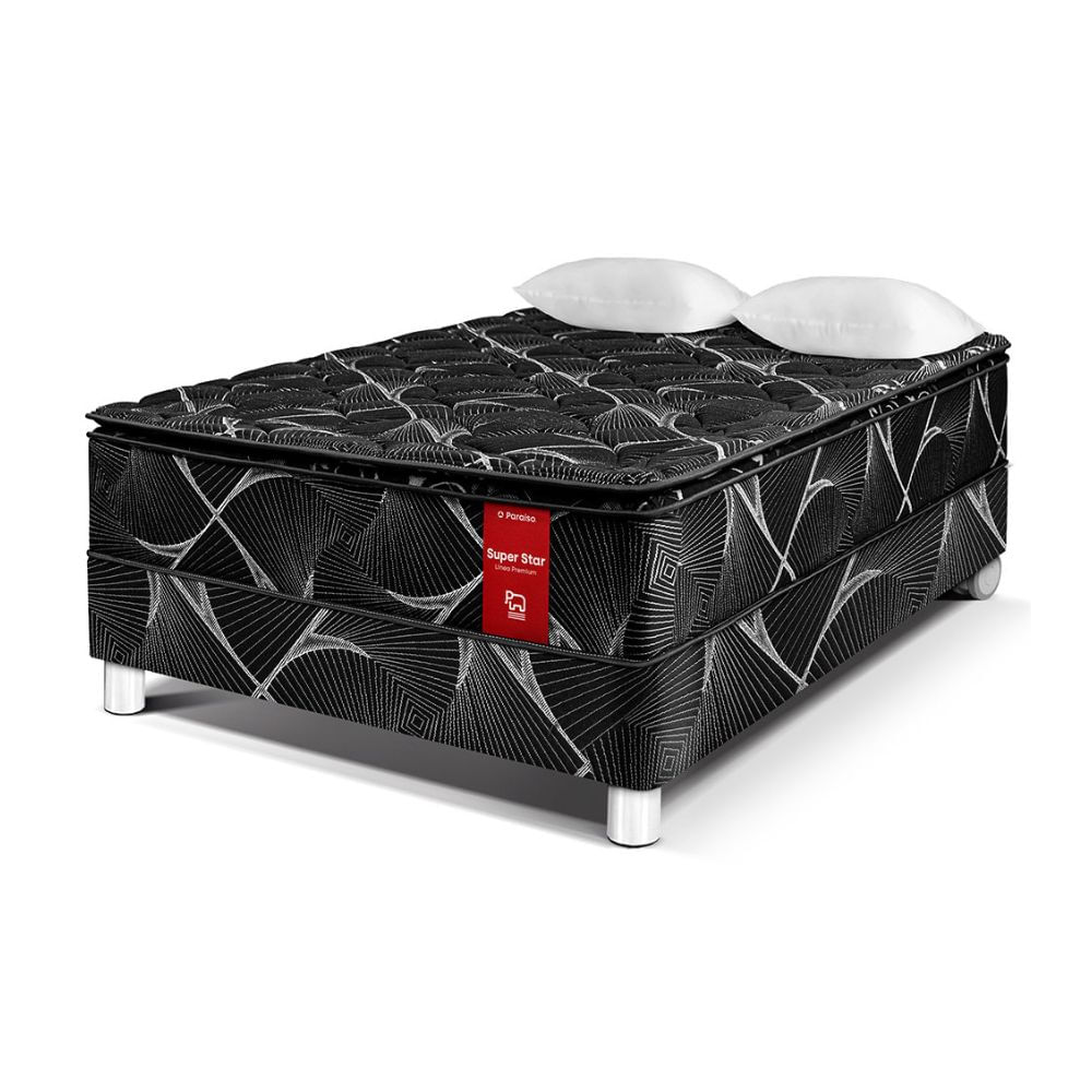 Cama Paraíso Super Star Negro 2 Plazas