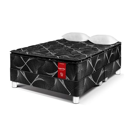 Cama Paraíso Super Star Negro King Cama Paraíso Super Star Negro King