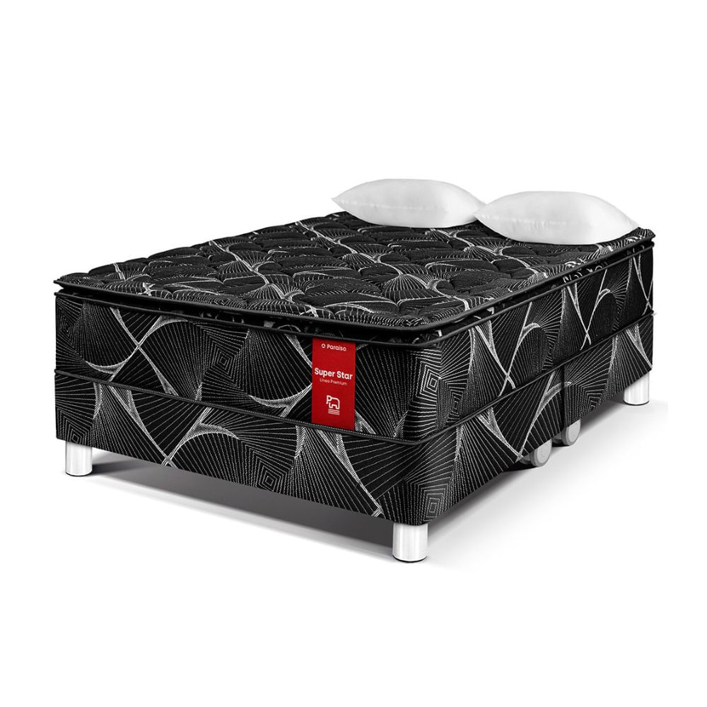 Cama Paraíso Super Star Negro Queen Cama Paraíso Super Star Negro Queen