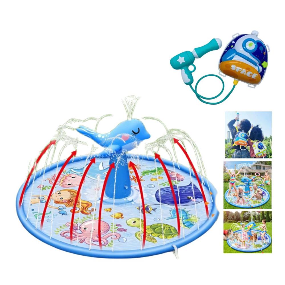 Pileta Alfombra Fuente Con Delfin +Chisguete Mochila Space
