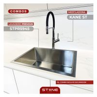Combo de  Lavadero Premium STPR5945 + Kane ST-01 Con Escurridor (Exonerado) Stone