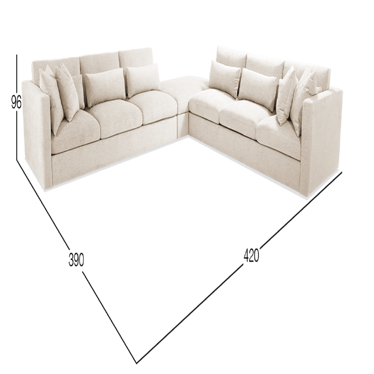 Sofá 6 piezas Dmuebles Magnum - Crema