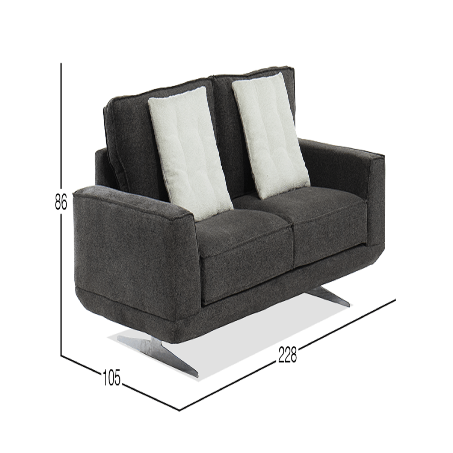 Sofá 3 cuerpos Dmuebles Loreta - Gris oscuro