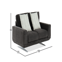 Sofá 2 cuerpos Dmuebles Loreta - Gris oscuro