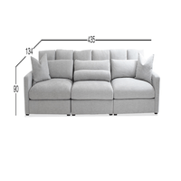 Sofá 3 cuerpos Dmuebles Alexander Fancy - Gris claro