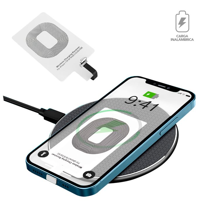 Wireless Charger Iphone Carga Por Induccion Adaptador Receptor