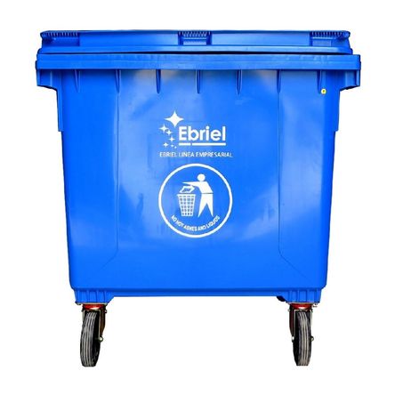 Contenedor Ebriel con 4 Ruedas 1100L Azul Contenedor Ebriel con 4 Ruedas 1100L Azul