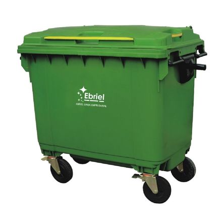 Contenedor Ebriel con 4 Ruedas 660L Verde Contenedor Ebriel con 4 Ruedas 660L Verde