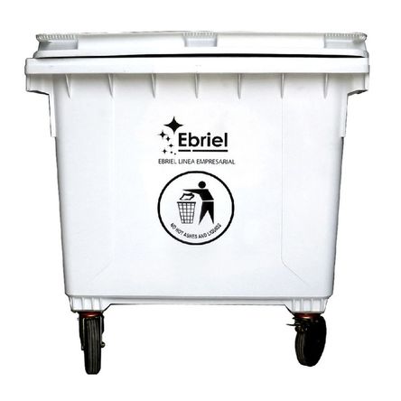 Contenedor Ebriel con 4 Ruedas 1100L Blanco Contenedor Ebriel con 4 Ruedas 1100L Blanco