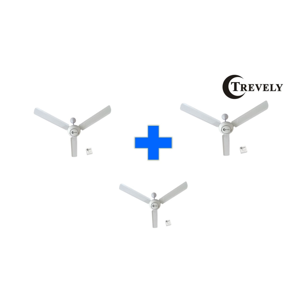 Ventilador de techo 56"" TREVELY VT-5680 - 80W - SET*3