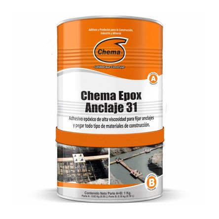Adhesivo epóxico para anclajes y reparación Chema Epox 31 1kg Adhesivo epóxico para anclajes y reparación Chema Epox 31 1kg