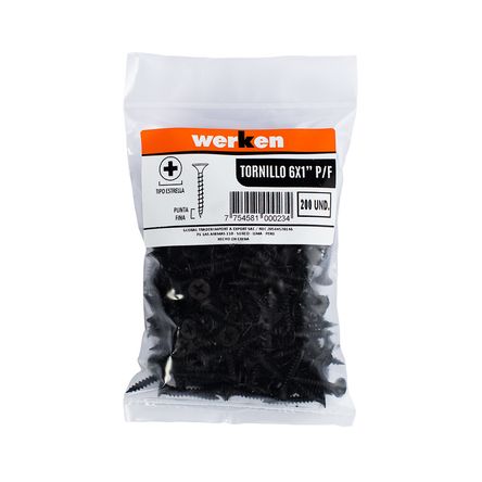 Tornillo Punta Fina 6x1 Tornillo Punta Fina 6x1