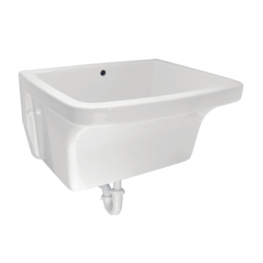 Lavadero de Loza Vitrificada Trebol Amazonas Blanco de 54x46.50x35 cm Lavadero de Loza Vitrificada Trebol Amazonas Blanco de 54x46.50x35 cm