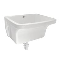 Lavadero de Loza Vitrificada Trebol Amazonas Blanco de 54x46.50x35 cm