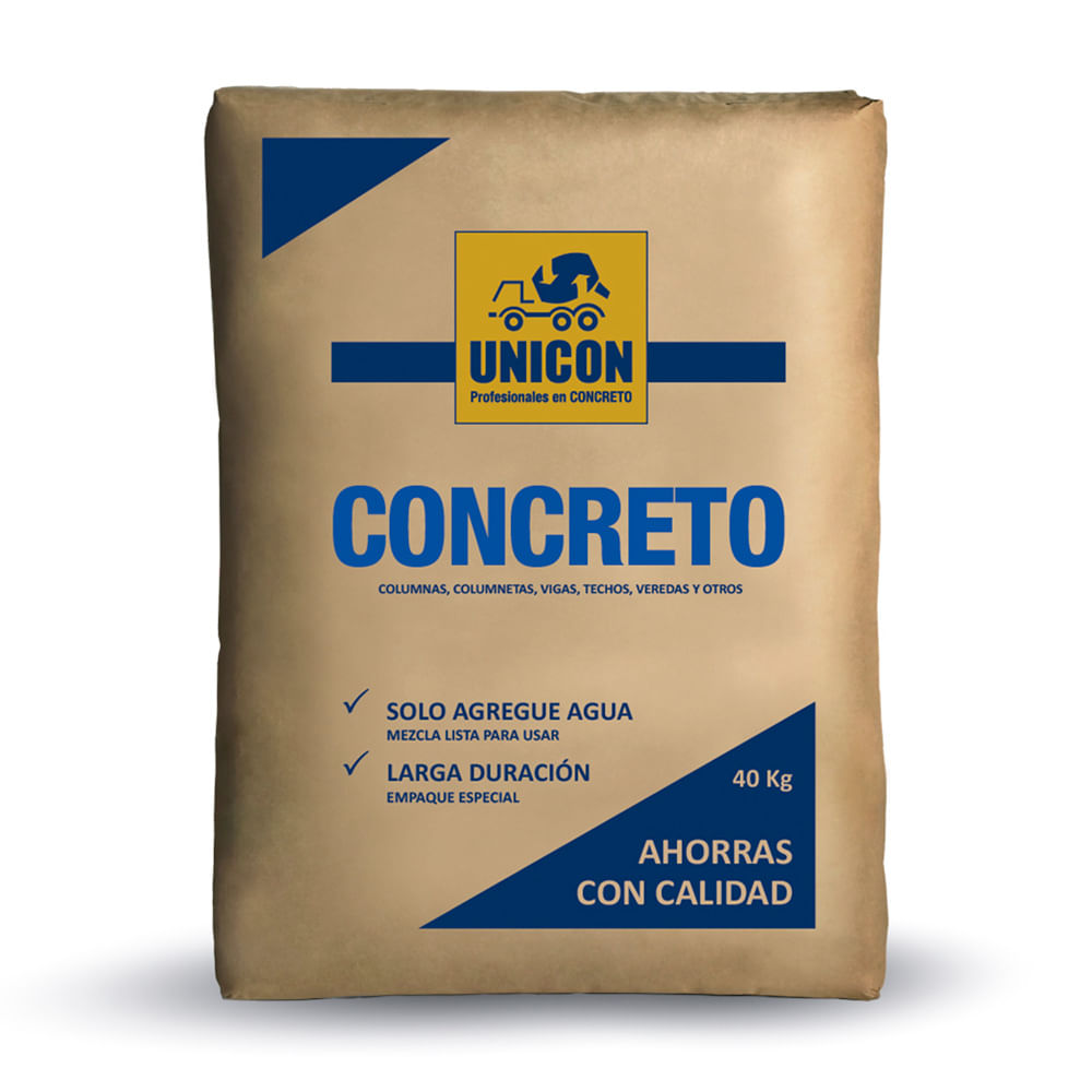 Concreto embolsado fácil 40 kg Unicon