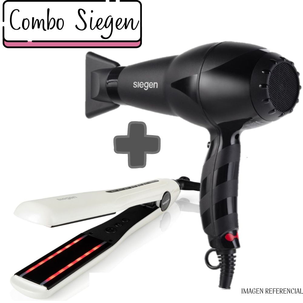 Combo Siegen Plancha Alisadora Infra Red SG4755+Secadora Siegen SG3110