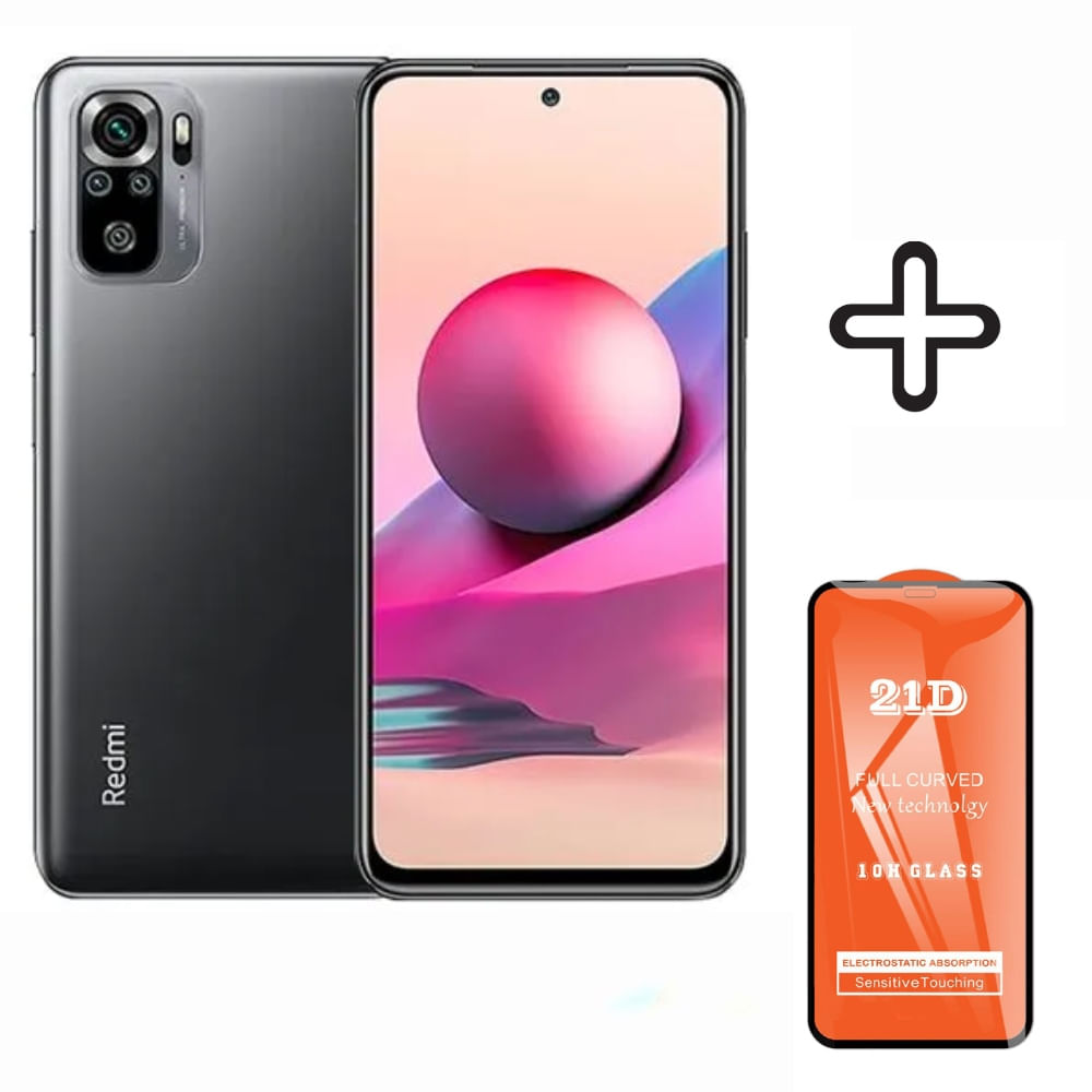 XIAOMI REDMI NOTE 10S 6GB RAM 128GB - Gris + Mica de Vidrio