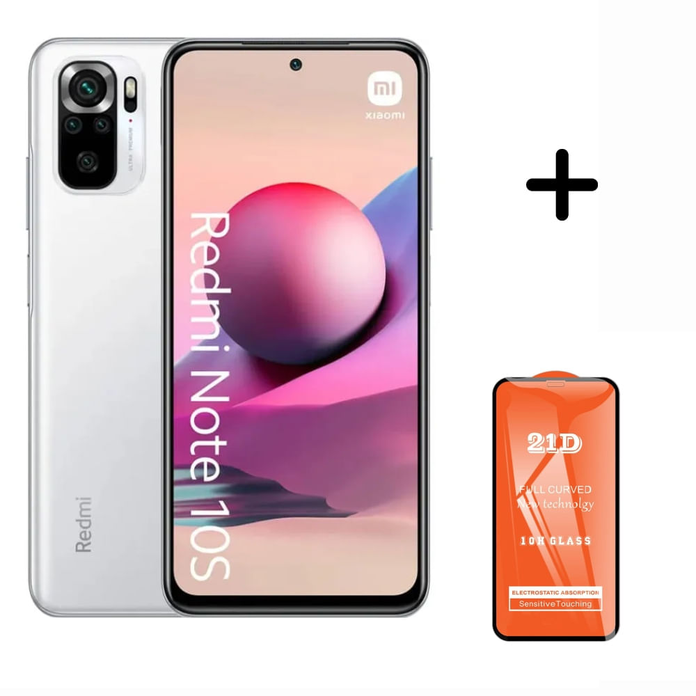 XIAOMI REDMI NOTE 10S 6GB RAM 128GB - BLANCO + Mica de Vidrio