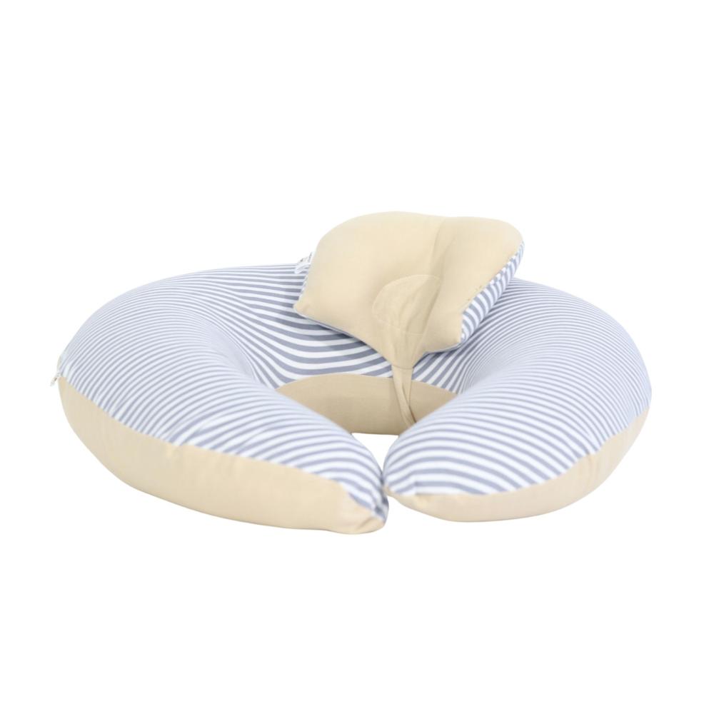 Cojin de Lactancia Acolchonaditos Beige Rayas Plomas