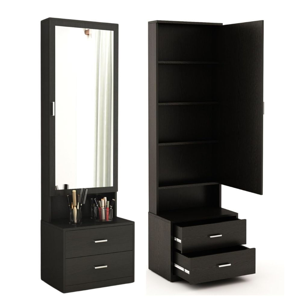 Tocador con Espejo Sami Negro Muebles Bonno