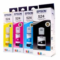 Kit Tinta Epson T524 Cyan Magenta Amarillo Negro Original