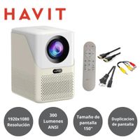 Proyector HAVIT PJ216A PRO  300 ANSI Lumens 4K 150"" HDMI Beige