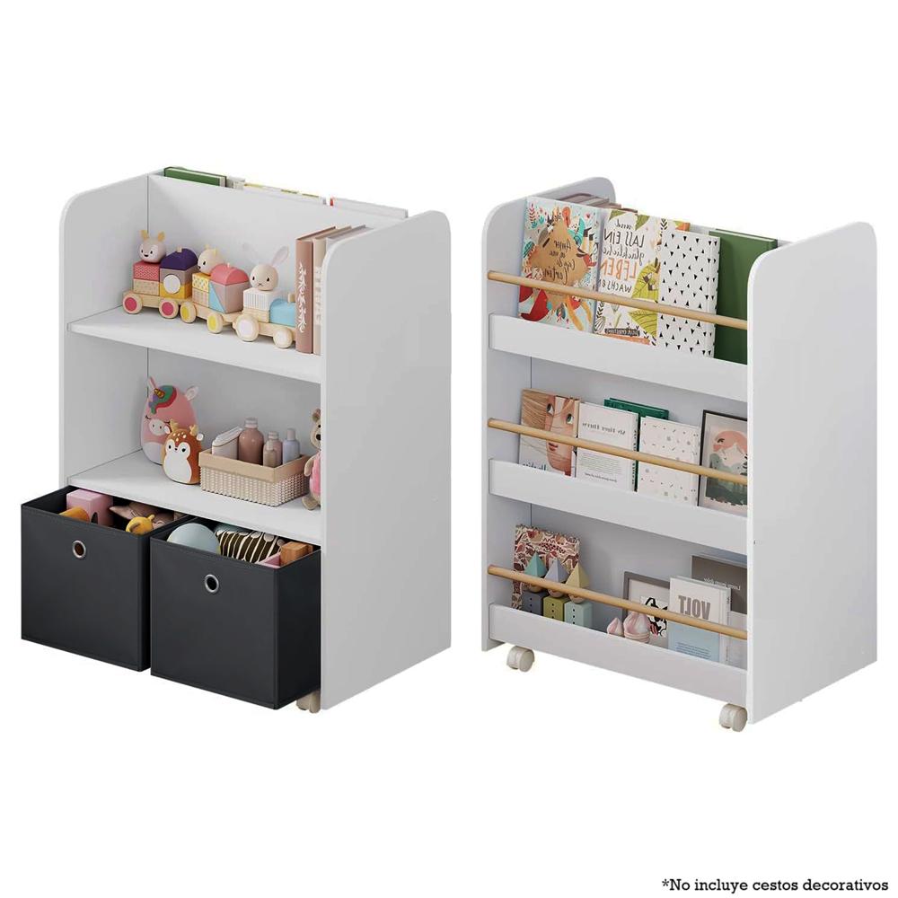 Librero Infantil Amore Home Lola Doble Cara con Ruedas