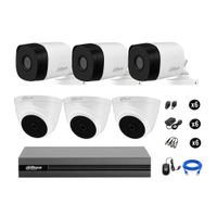 Cámaras Seguridad Dahua Kit 6 Hd 720p Cable Hdmi Oferta