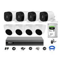 Cámaras Seguridad Dahua Kit 8 Hd 720p Disco 2tb Hdmi