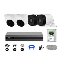 Cámaras Seguridad Dahua Kit 4 Hd 720p Disco 2tb Completo