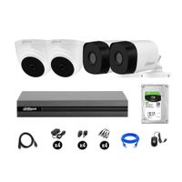 Cámaras Seguridad Dahua Kit 4 Full Hd 1080p Disco 2tb Hdmi